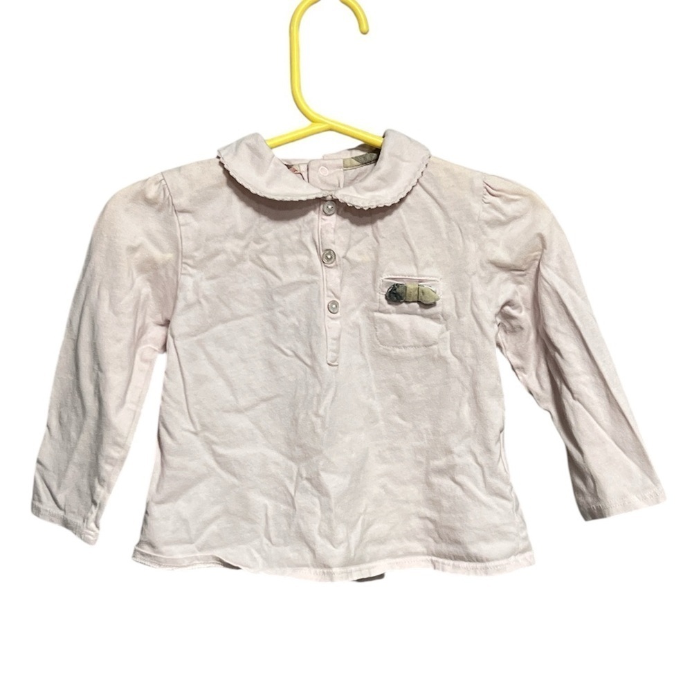 BURBERRY Light Pink Collar 18M Baby Long Sleeve